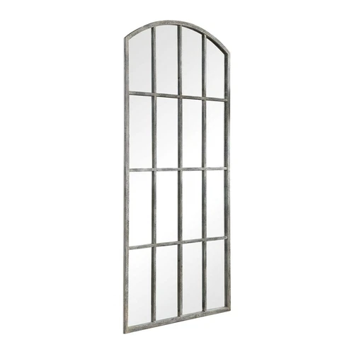 Amiel Ivory Arched Windowpane Wall Mirror Floor Leaner 82in ~ Uttermost 09542 - Picture 10 of 11