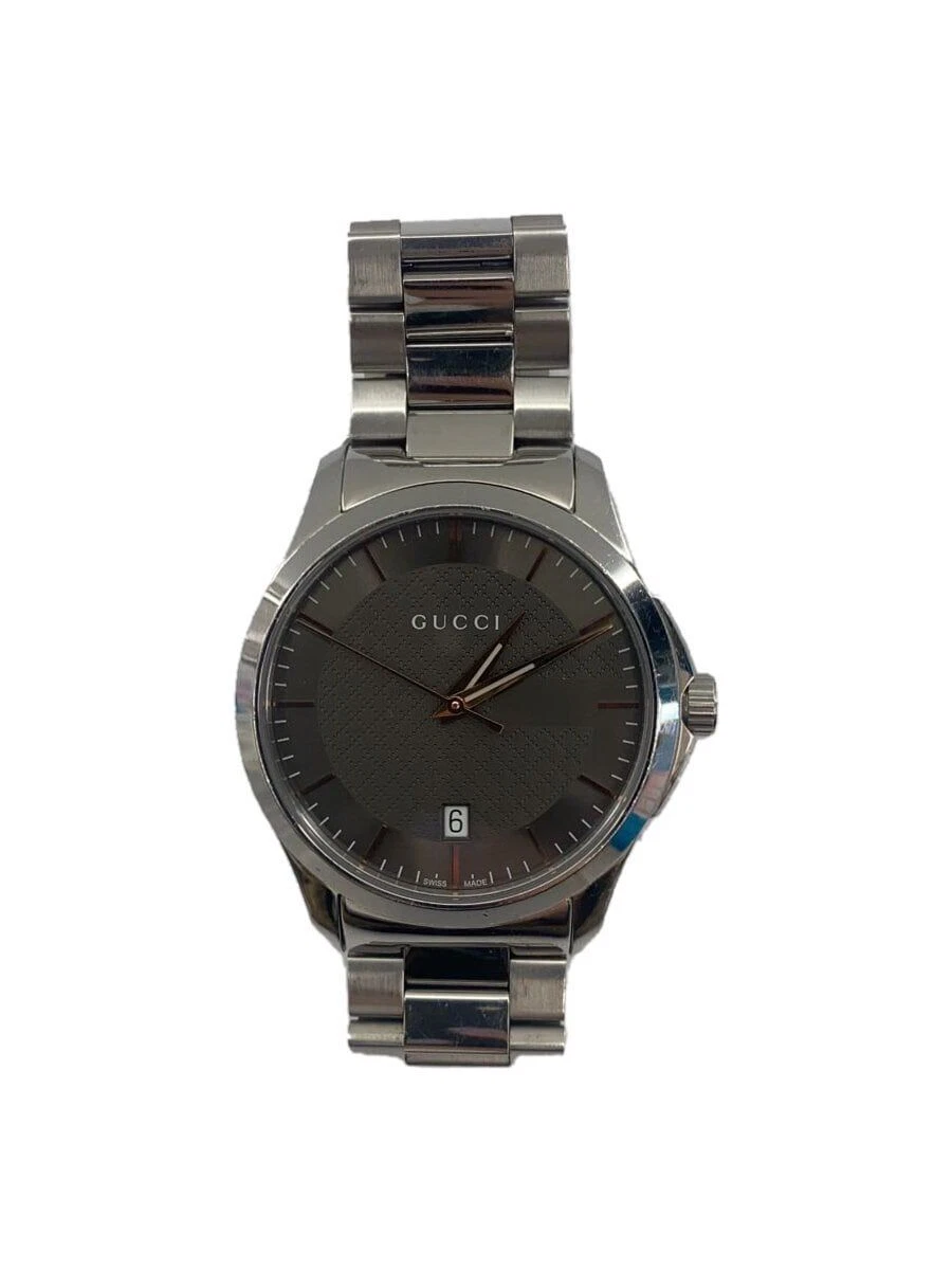 Montre Homme GUCCI Quartz Analogique Acier Inoxydable Marron Argent 126,4 Occasion