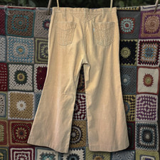 Vintage 70s LEVIS White Tab Corduroy Wide Leg Flare Bell Bottom Pants Size 36x28