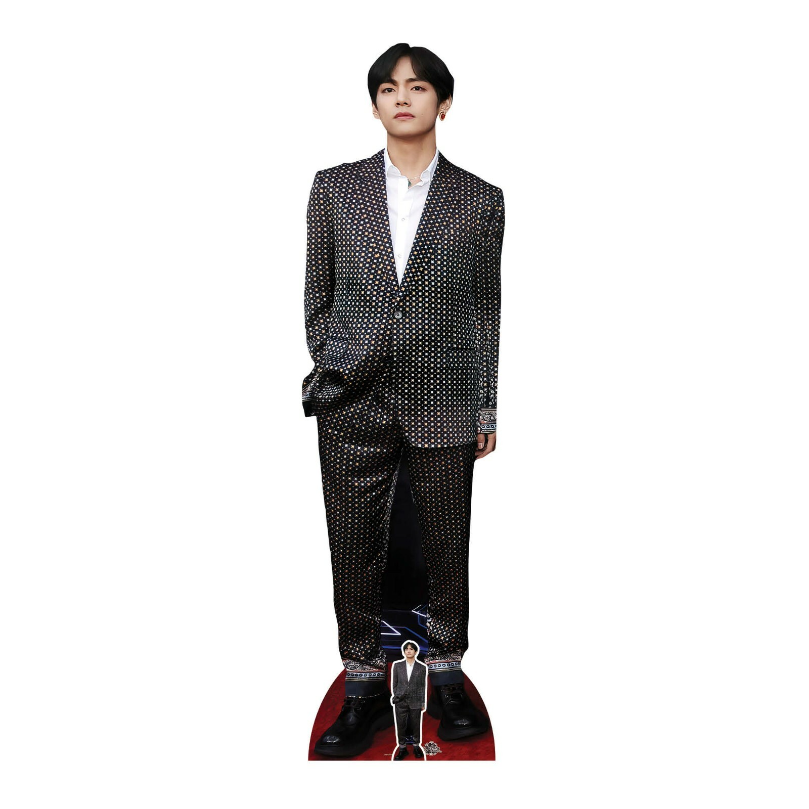 V from Bangtan Boys Check Suit Style Cardboard Cutout / Standup - Kim Tae-hyung