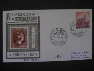 PONTEVEDRA Galicia 1968 IV Expo Fil Concurso Camelias Flor De Las Rias Bajas Mat