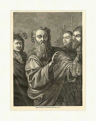 Diogenes mit der Laterne Philosoph Ich suche einen Menschen Holzstich L&M M 728