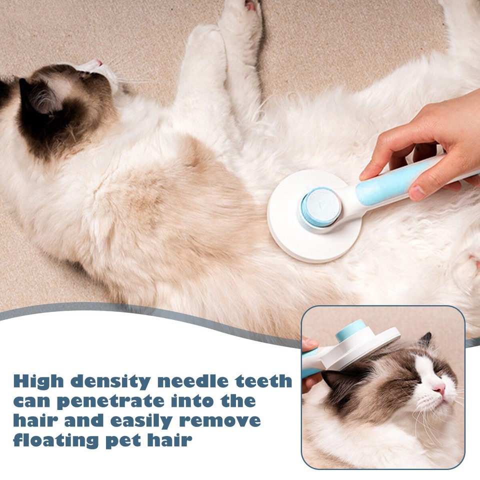 Pet Grooming Brush Self Cleaning Slicker Brush Stainless Steel Bristles