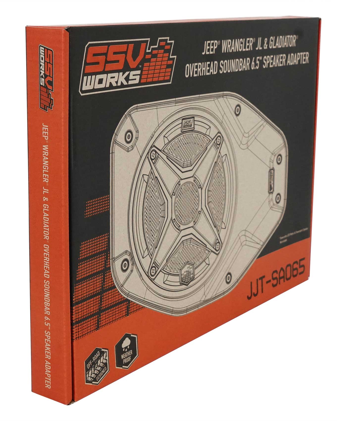 SSV работает с 65-дюймовыми адаптерами для подвесной звуковой панели для Jeep Wrangler JL 2018 года выпуска