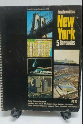 Vintage Hagstrom Spiral Bound Atlas - New York - 5 Boroughs (FC15-5-165)