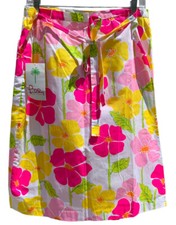 Vintage 80s NWT LILLY PULITZER Sweet Sally Skirt Size 10 Floral Wrap Pocket RARE