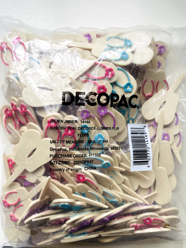 Chanclas de verano DecoPac DecoPic Cupcake Picks paquete de 144 Foto 2 de 4