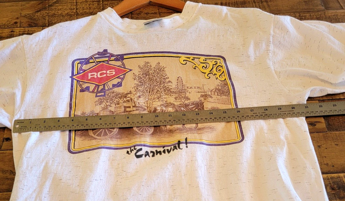Vintage Single Stitch Large LG Oneita Power T-Shirt Carnival RCS 