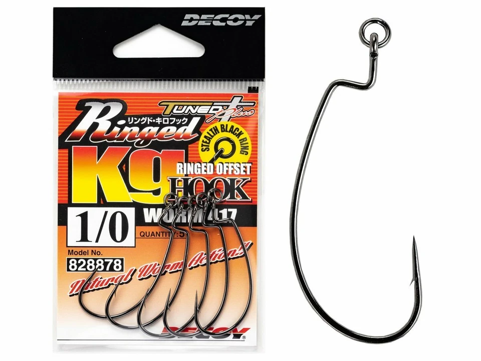 Decoy Ringed Kg Hook Worm417 #4/0 #5/0 3pc Accessoires Leurres Souples - Photo 1/1