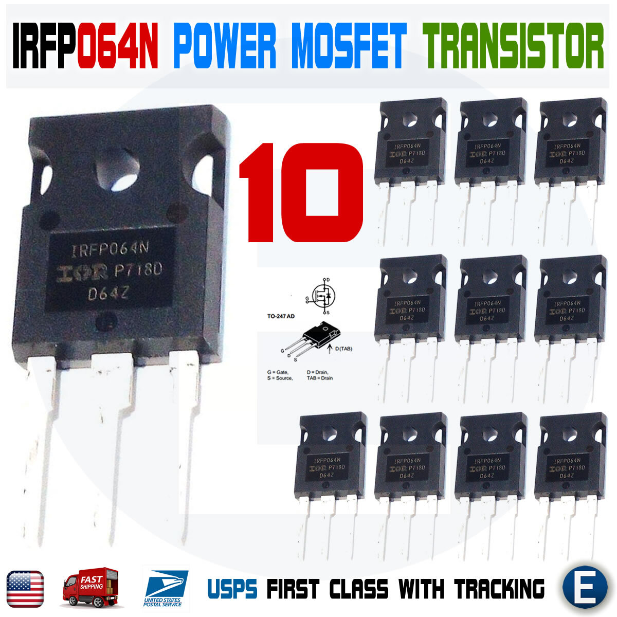 10-Pack IRFP064NPBF TO-247 HEXFET N-Channel Power MOSFET Transistor – ICMarket2009