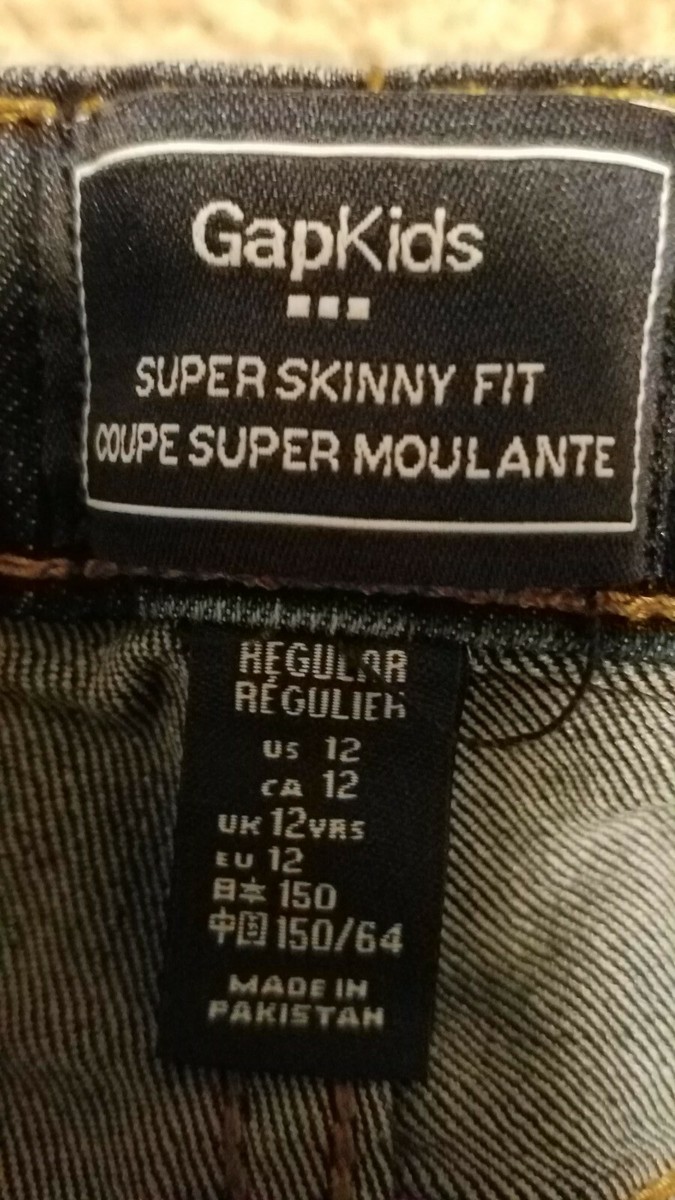 Jean Fille Gap Super Skinny - Bleu Marine Foncé - Taille 12 Ans - Très Bon état