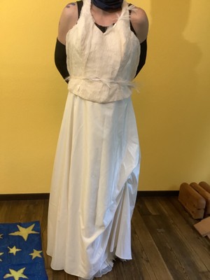 Brautkleid französischer Hersteller creations Bochet Gr 48 Zweiteiler creme
