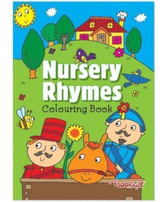 CHILDREN'S Nursery Rhymes 40 PAGES Colouring Book Popular Rhymes COLOUR PENCILS.