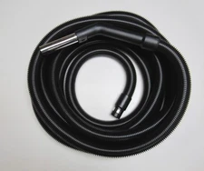 30' Central Vacuum Hose 1-1/4 Black Crushproof 360 swivel, metal band cuff