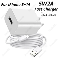 Fast Wall Charger Brick USB Charging Cable For iPhone 6 6s 7 8 X XR XS 11 12 13