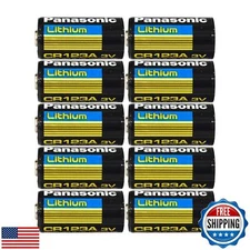 Panasonic CR123A Lithium 3V Photo Lithium Batteries, 0.67" Dia x 1.36" H (17.