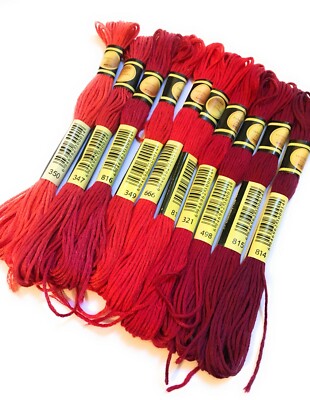 DMC Stranded Cotton Embroidery Thread - Color 816 Skein For Cross Stitch & Needlework