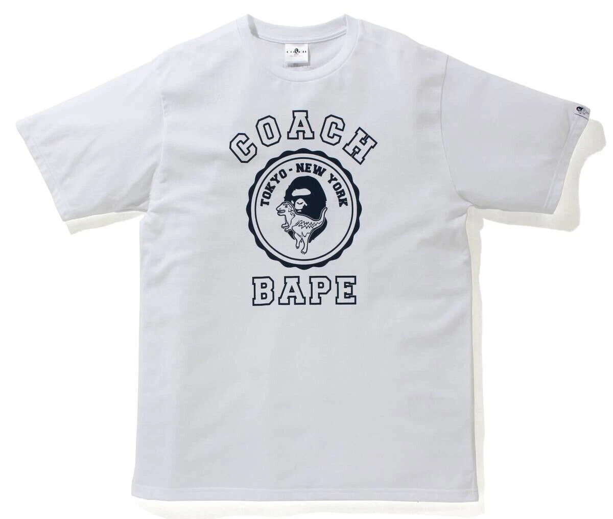 New Products BAPE X COACH COLLEGE TEE Vape Coach College T shirt - 2XL