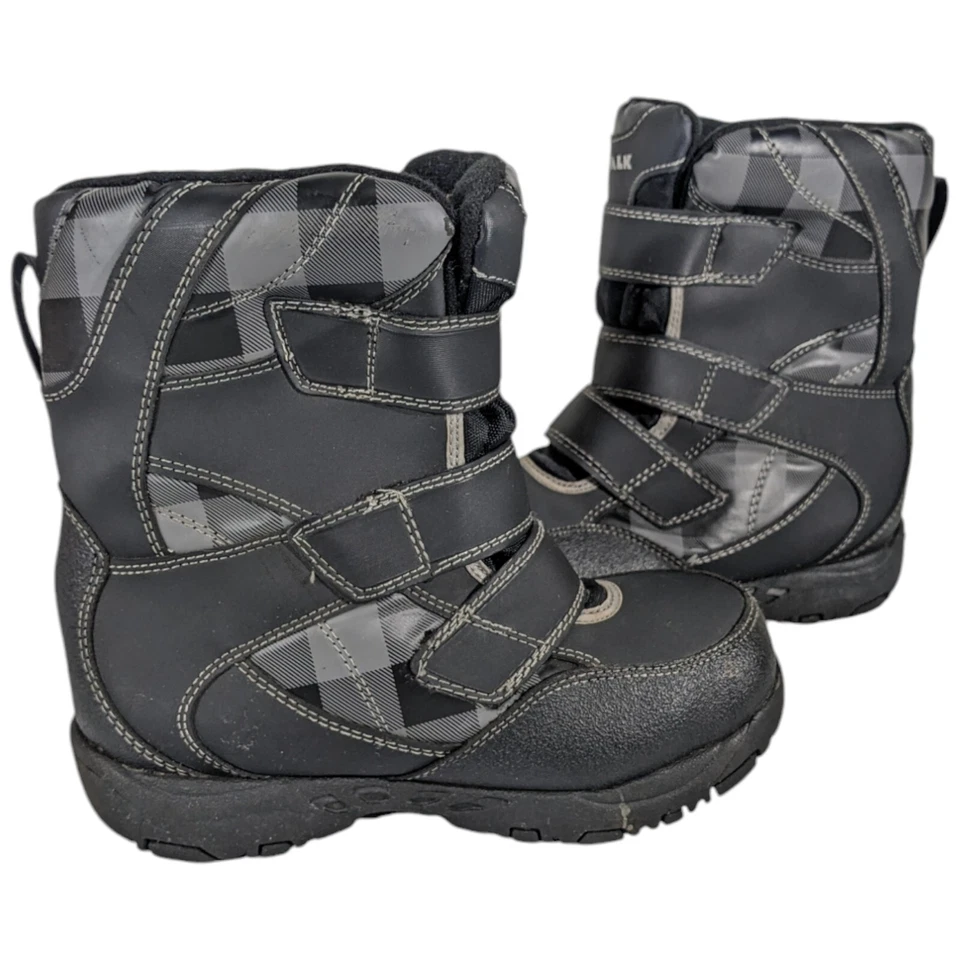 Airwalk Snow Boots Kids Size 13 Youth Black Gray Straps Insulated Boys 98824 - Image 2 of 4