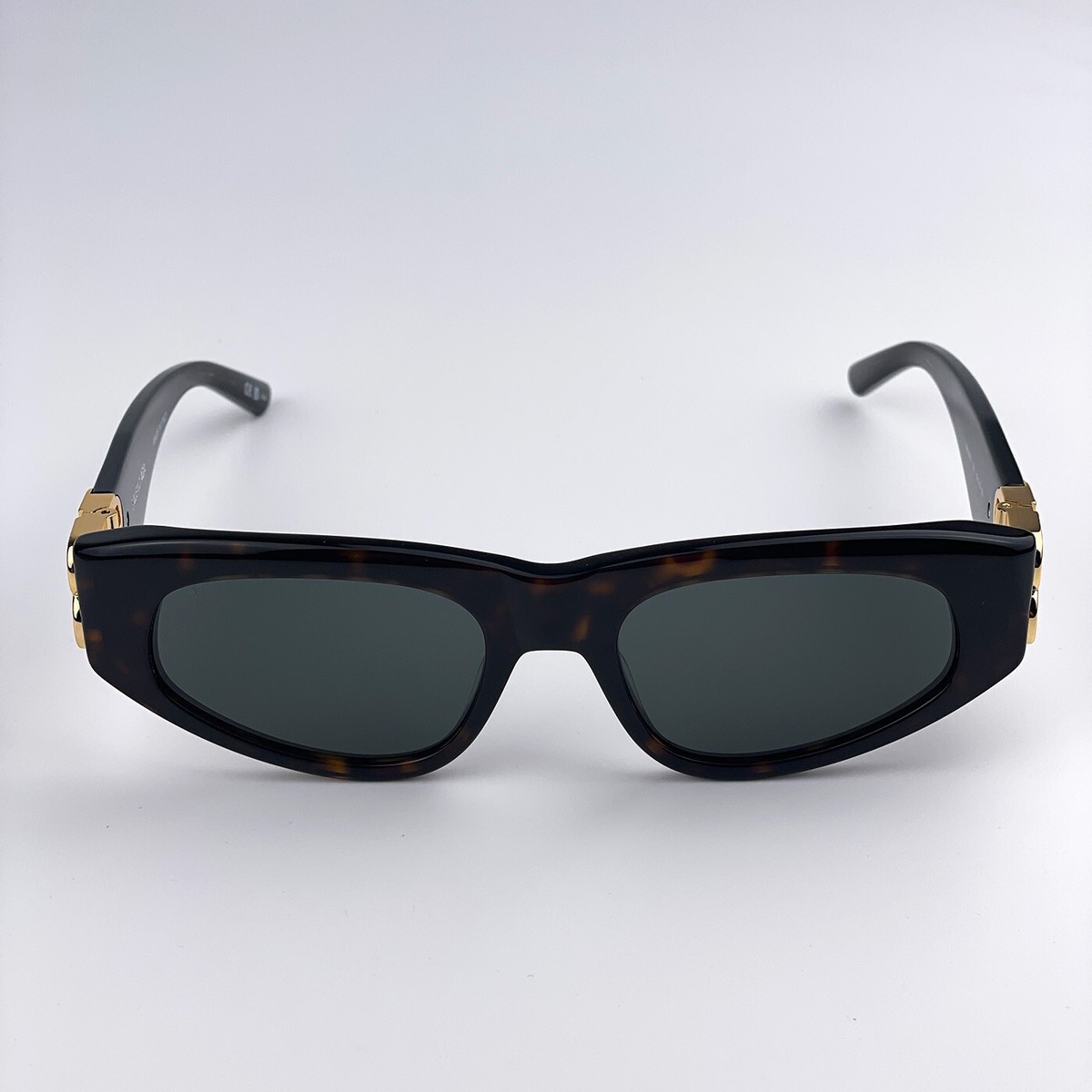 Balenciaga Men Sunglasses Havana Brown Gold Green Oval BB0095S 002