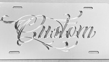 White Custom Personalized Name Diamond Etched License Plate Sturdy Metal Car Tag