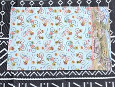Handmade pillowcase queen size cotton BICYCLES FLOWERS SUMMER FLORAL