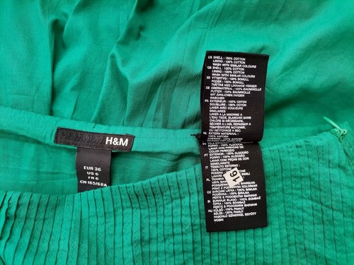 H&m T. 36 Verde Midi Falda línea A Algodón 100% - Imagen 4 de 5