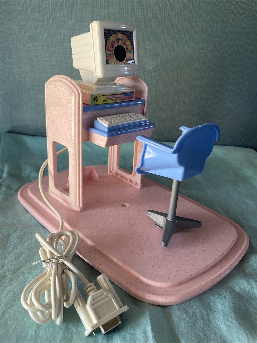 1997 Talk To Me Vintage Barbie Computer Desk Mattel #17350