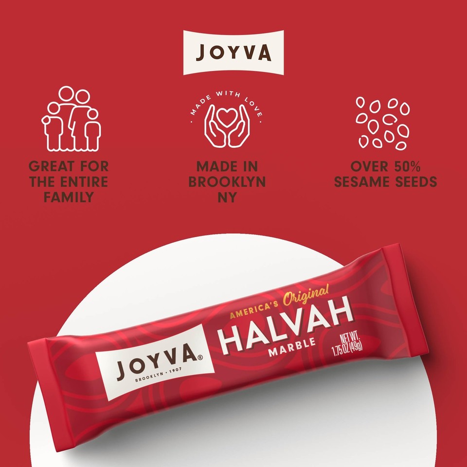 Joyva Halvah Marble, 1.75oz Pack of 36 A Delicious Sesame Treat