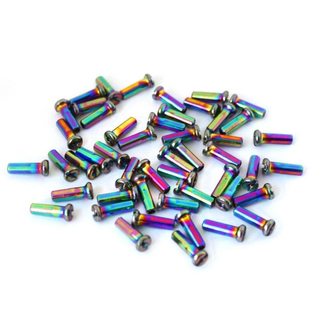 14G Bicycle Brass Spoke Nipples 50pcs Oil Slick BMX ARMOUR BIKES Jet
