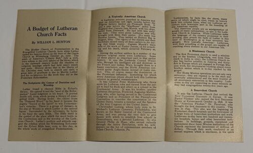 A Budget of Lutheran Church Facts Pamphlet. The joint Lutheran Quadricentennial - Foto 3 di 6