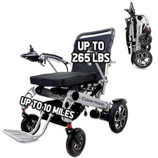 Premium Lightweight 55lbs Electric Wheelchairs, 265lbs Max Load -10miles - 500W