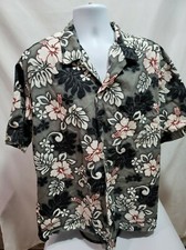 Vtg Pacific Legend Hawaiian Aloha Floral Shirt Men's Large Made in USA