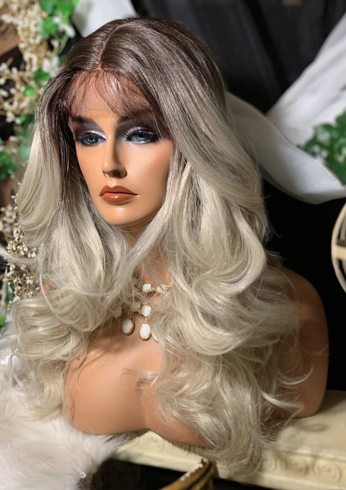 GORGEOUS 24” ROOTED PLATINUM HEAT FRIENDLY, LACE FRONT W/ 5” Center PART WIG! - Image 2 of 4