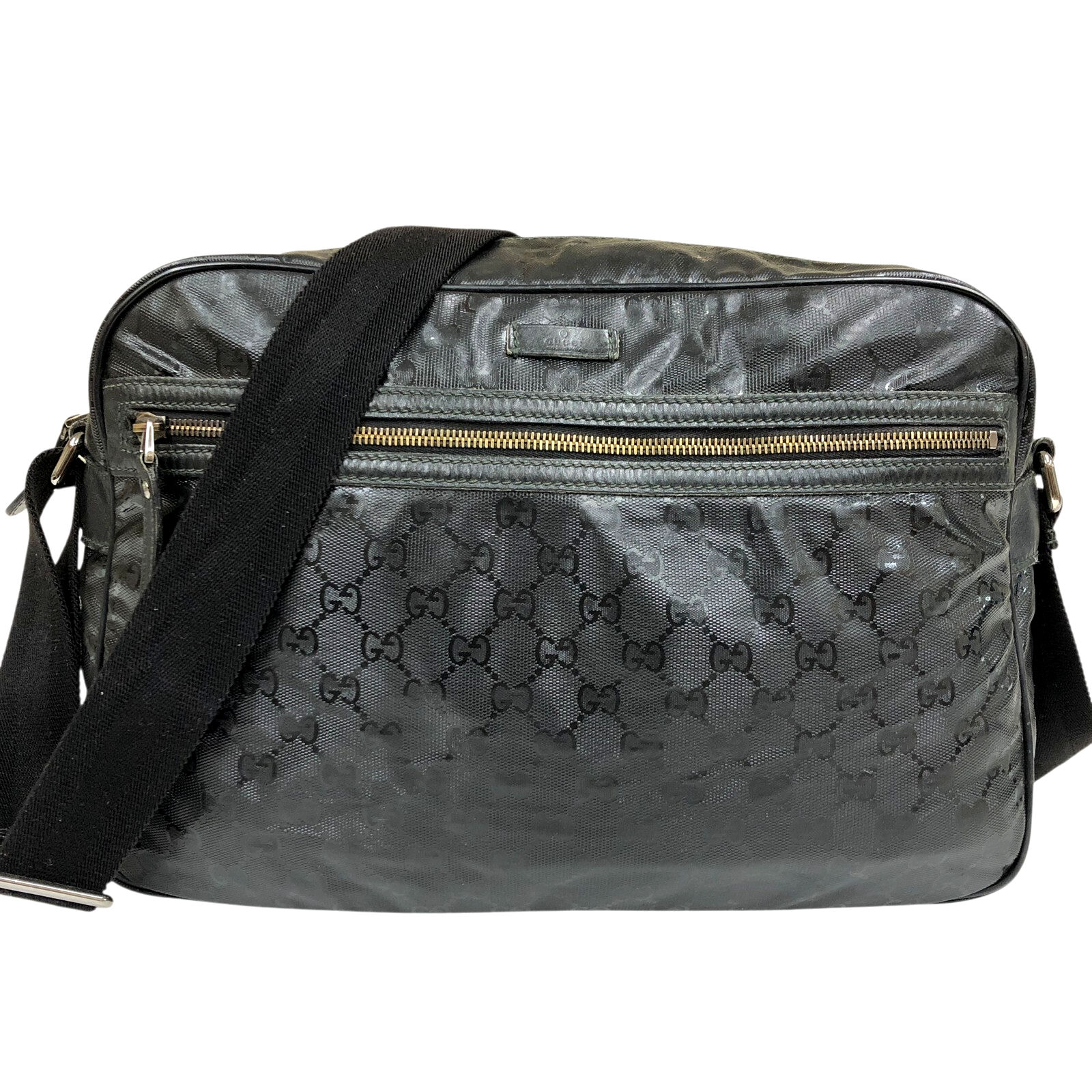 Auth Gucci GG Logo Shoulder Bag Crossbody Messenger in PVC 211107