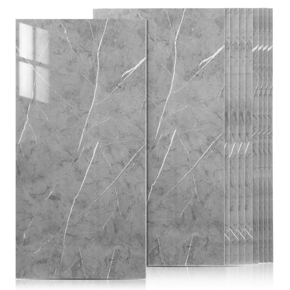 10Pcs Self-Adhesive Tile Marble PVC Cladding Wall Panels Home Kitchen ...