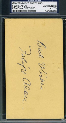 Felipe Alou Psa Dna Coa Autograph 1950`s Rookie Gpc Hand Signed Authentic - Picture 1 of 1