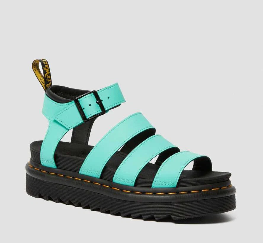 Dr. Martens Women s Blaire Leather Sandals Bright Aqua Teal Size