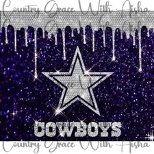 20oz Skinny Tumbler Sublimation Transfer Cowboys Football Ready To Press