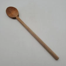 Primitive Vintage  12"  Long Hand-Carved  Wooden Wood Spoon