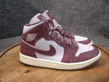 Nike Air Jordan 1 Mid Womens Size 7.5 Shoes Mauve Pure Platinum Sail BQ6472-050