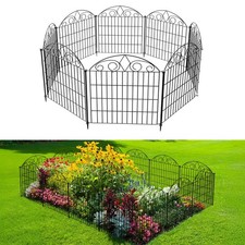 10 Panels Garden Fence 20ft L x 24in H Metal No Dig Fence Animal Barrier fo...