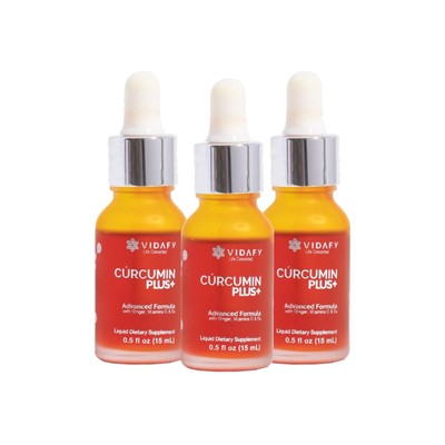 Turmeric Curcumin Plus with BioMS - Pack of 3 Liquid Drops Curcumin Supplements