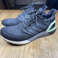 Adidas UltraBoost 20 scarpe da corsa uomo taglia 12 nero verde maglia ART EG0707