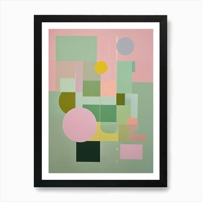 Abstrakte Pastell Formen Nr2 Kunstdruck gerahmt Wandbild Poster Leinwanddruck Bild