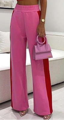 Wanderdoll Hose Gr. Medium rosa rot Seitenstreifen weites Bein Gummibund