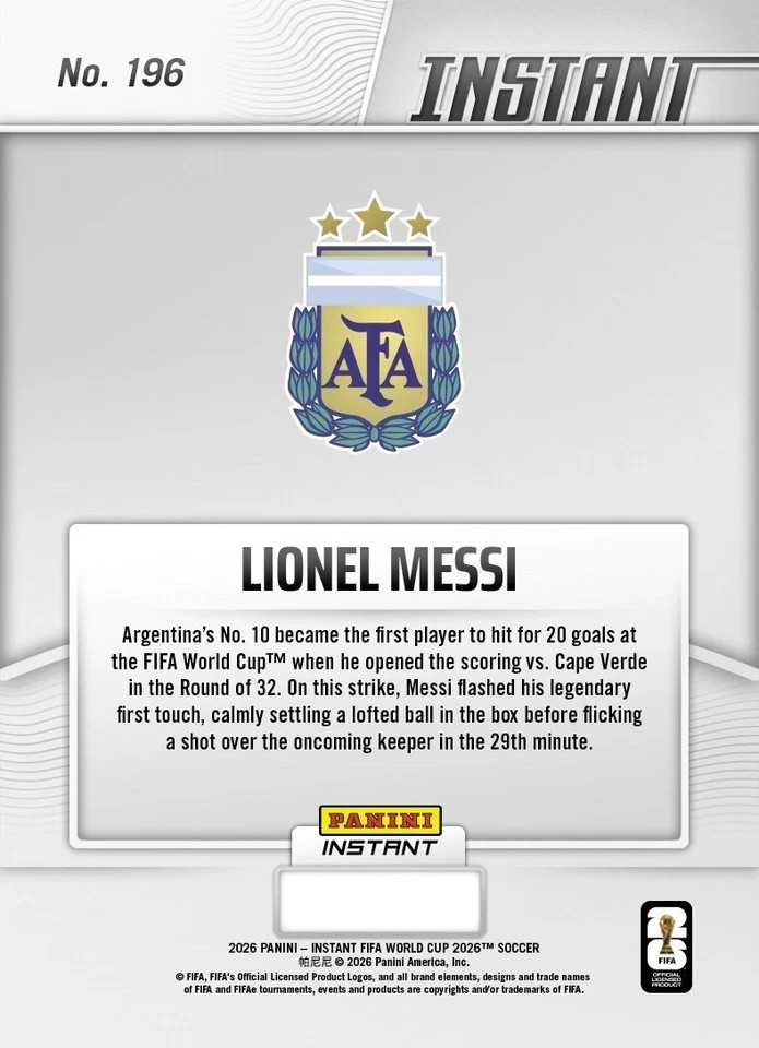 LOT OF 7 Lionel Messi 2026 Panini Instant WORLD CUP GRADED GEM-MT 10 PRESALE view 10