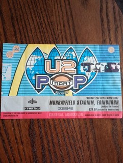 U2. Ticket from Pop Mart tour 2/9/97 Murrayfield Stadium Edinburgh