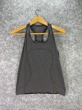 Lululemon Tank Top Womens 12 Black White Striped Swiftly Tech Racerback Athletic