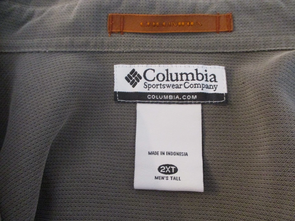 Camisa Columbia Abotonada Para Hombre Talla 2XT Gris Manga Larga Foto 3 de 4